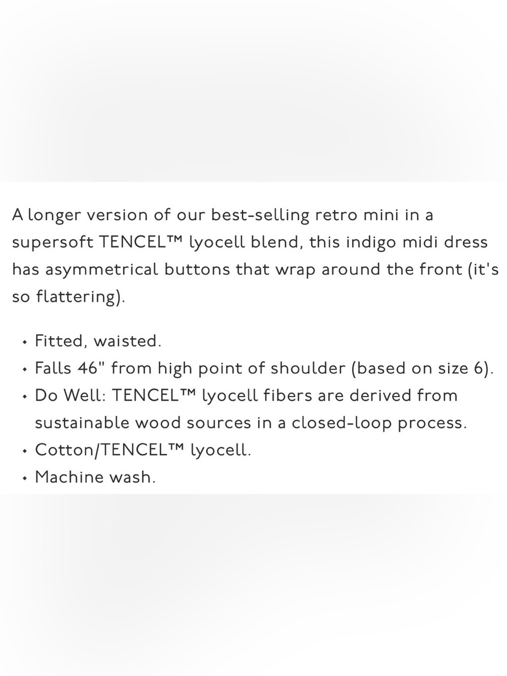 [Madewell] Indigo Button-Wrap Midi Dress in Faded Indigo - Picture 10 of 10